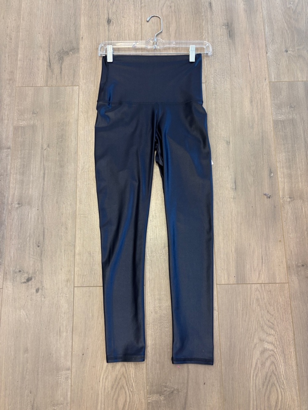 Emily Hsu High-Waist Shiny Navy Leggings